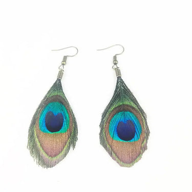 Empress Peacock Feather Earrings YourSoulPlace.com